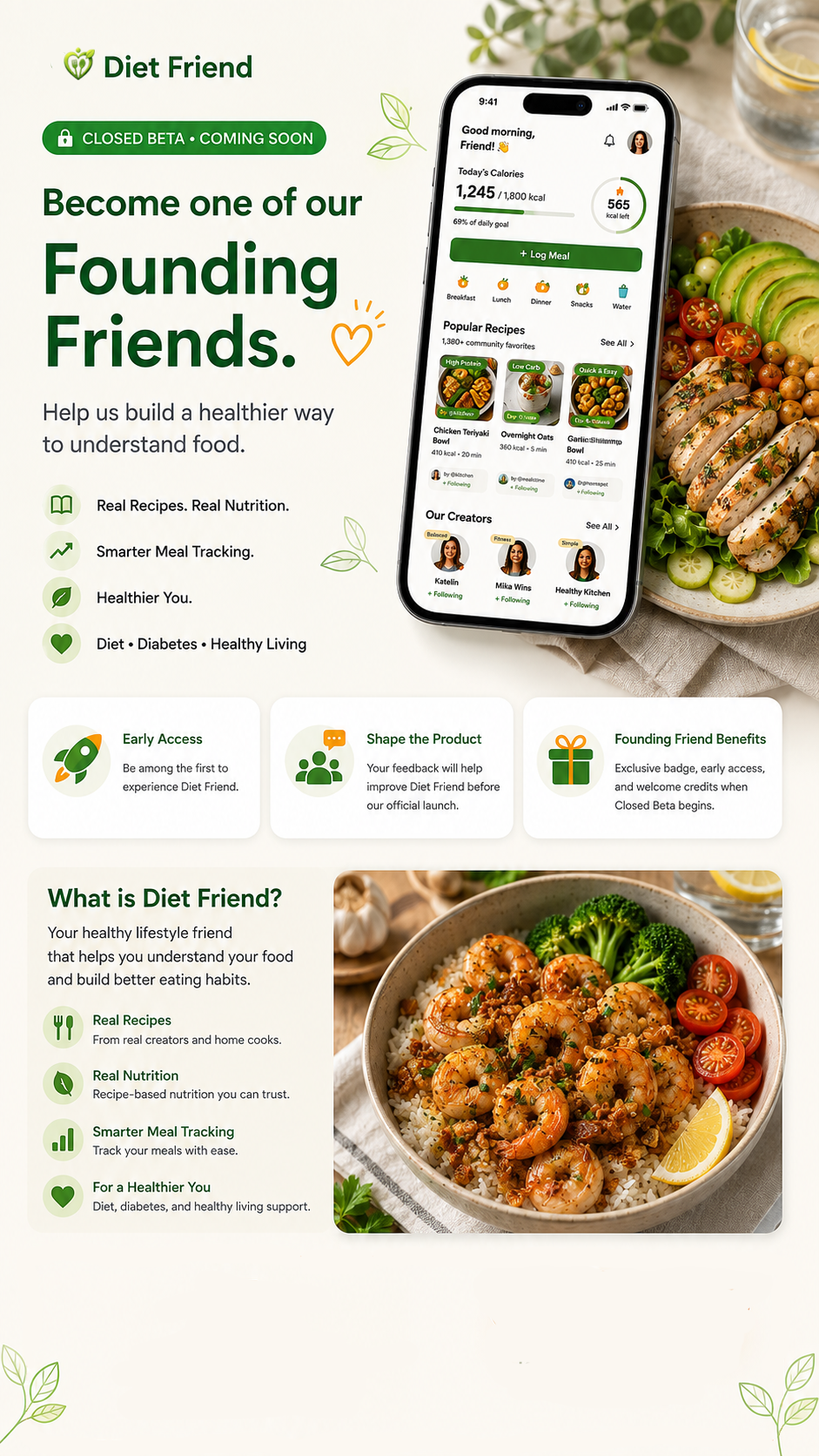Diet Friend closed beta visual